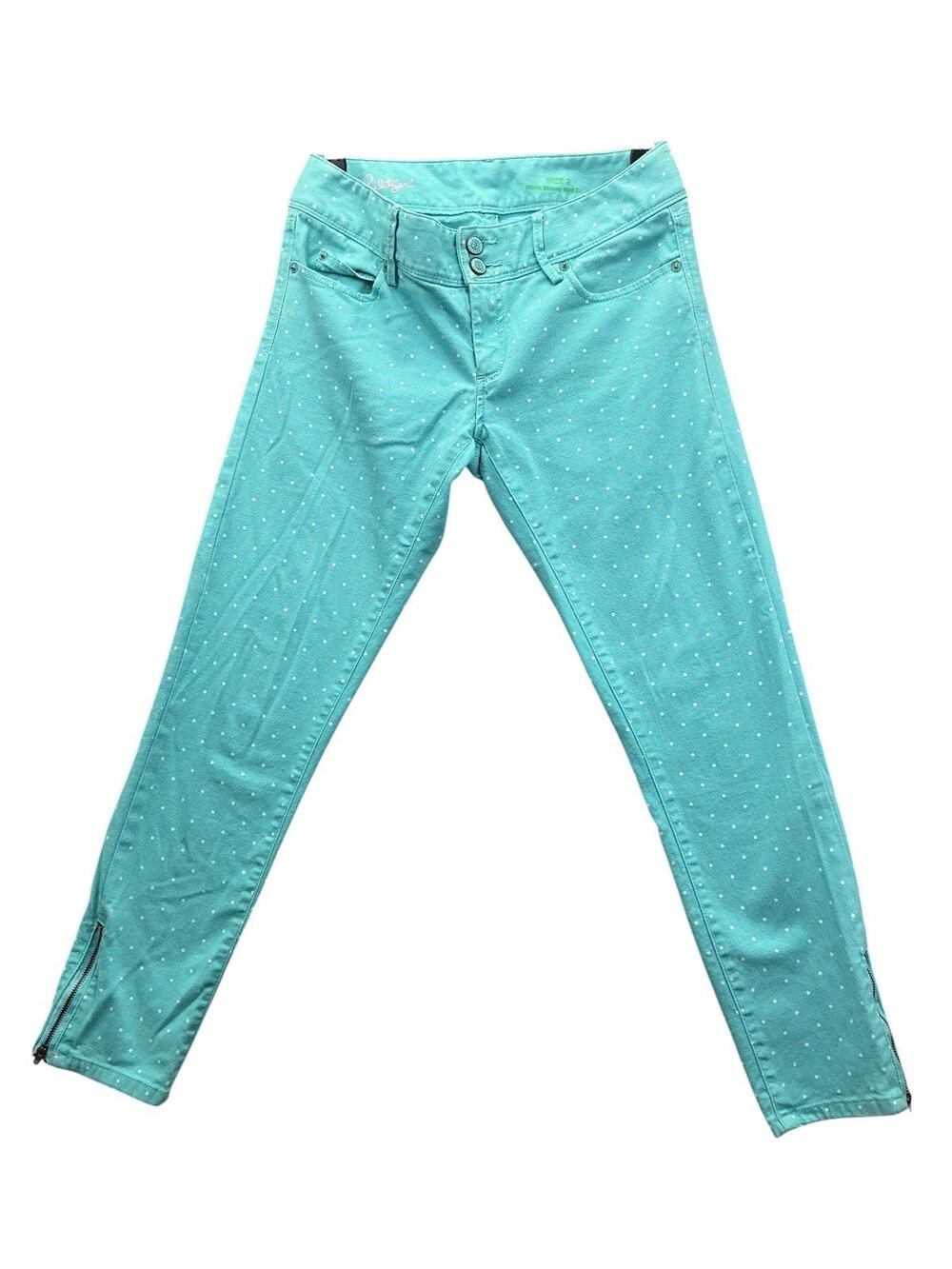 Lilly Pulitzer Womens South Ocean Jeans Aqua Blue Size 2